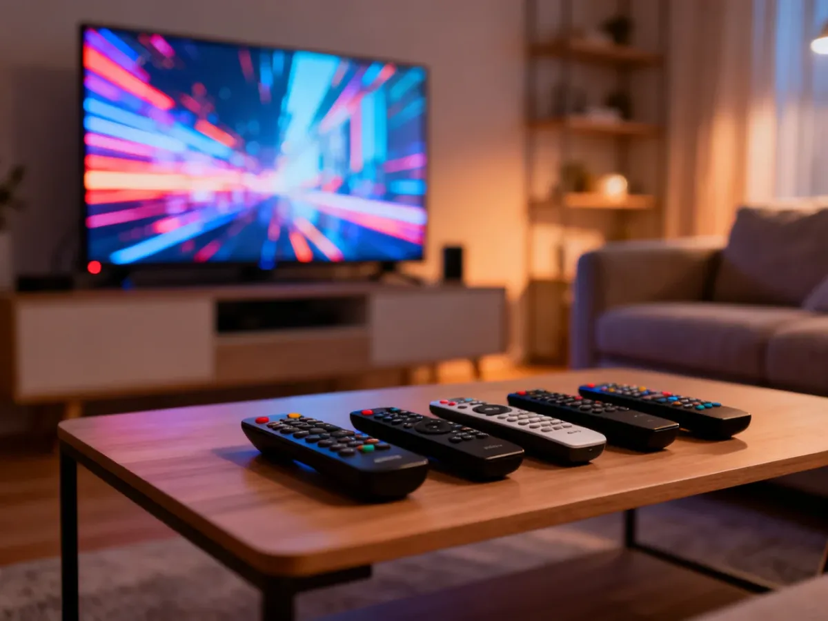 Nowoczesny salon z dużym telewizorem, podkreślający komfortowe warunki do wspólnego oglądania treści w Polsat Box Go.