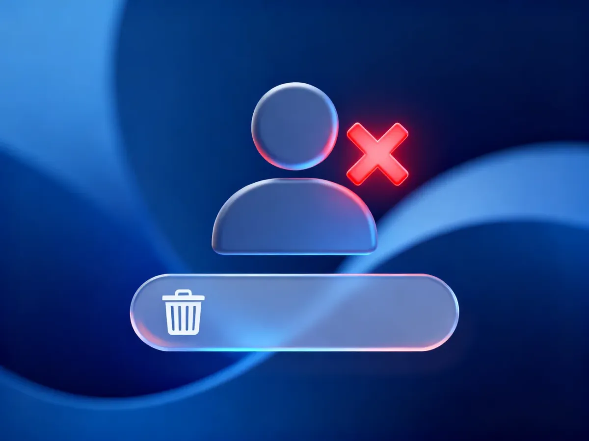 Ikona użytkownika usuwana za pomocą czerwonego symbolu X na tle interfejsu platformy streamingowej.
